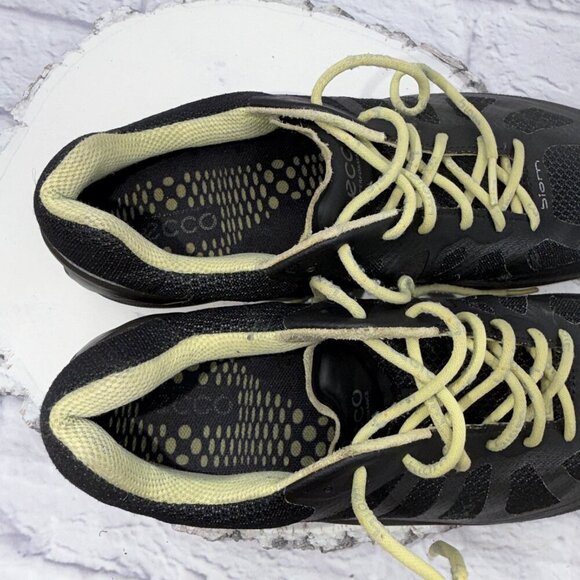 ECCO Biom Fjuel Racer Womens Size 9.5 Shoes Black Lime Cross Trainer Sneakers - Picture 8 of 11
